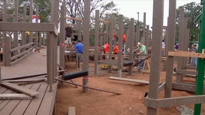 Flower Mound residents are working together to construct a new playground in Heritage Park called Fort Wildflower.