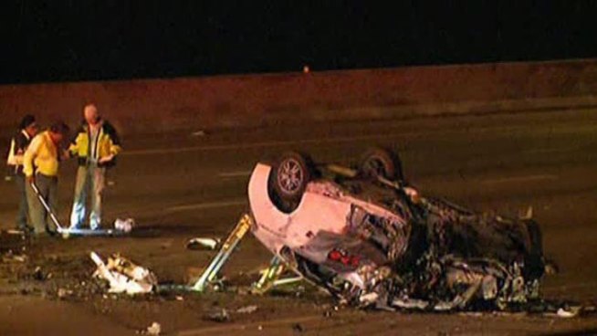 A fatal wrong-way crash killed two people and closed down Interstate 30 at Beach Street early Monday morning.