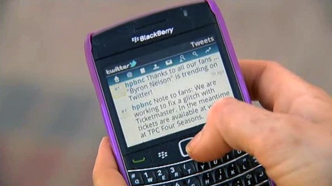 HP Byron Nelson Championship organizers are encouraging fans to tweet, talk and text in designated areas.