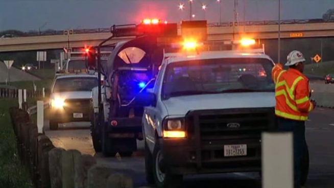 Two lanes will be closed for up to six months for repairs after a fiery crash between a wrong-way driver and a tanker truck.
