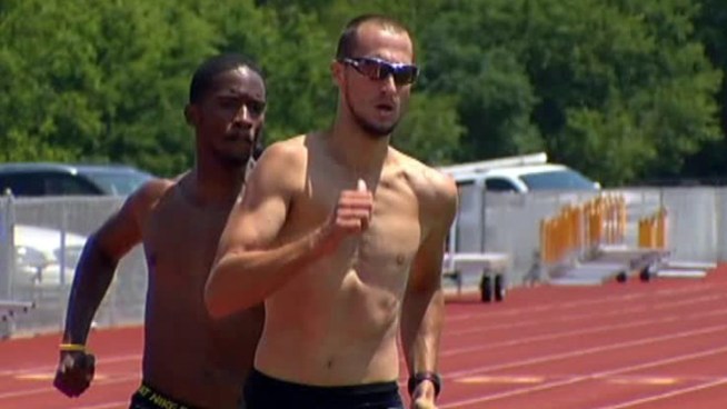 Jeremy Warnier says his old coach and growing family are helping support another run for gold.