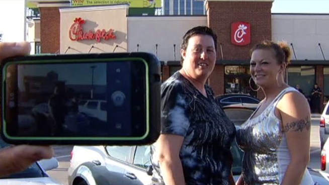About a dozen couples showed up to a Dallas Chick-fil-A and killed as part of a 