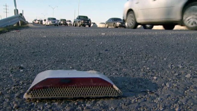 Snowplows from the Panhandle scraped up the reflectors along with the snow and ice on <a title=