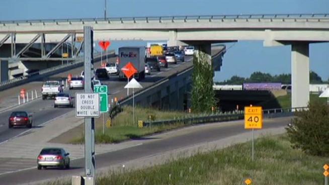 The first stage of the five-year LBJ Express project began Monday.