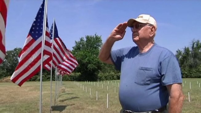 A group of Denton veterans are already celebrating Memorial Day as they create a field of honor for military men and women.