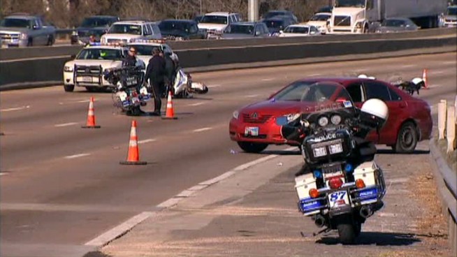 Two Dallas police motorcycle officers are recovering from injuries sustained in a crash on Interstate 35.