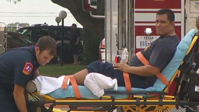 A wall collapsed, injuring a North Richland Hills firefighter Tuesday.