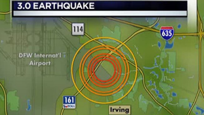 No damage has been reported from a 3.0 magnitude earthquake that hit near DFW Airport Tuesday night.