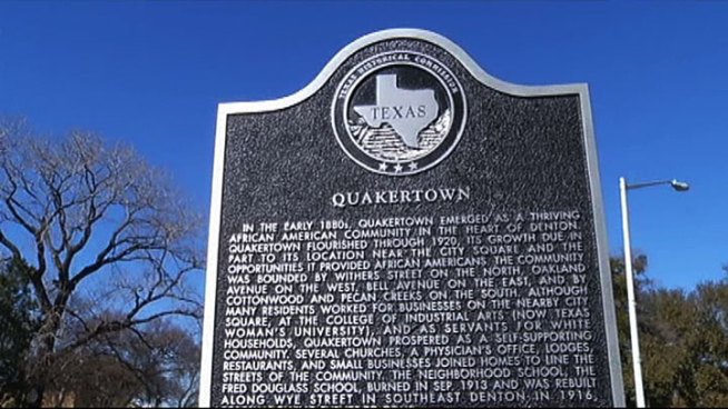 The State of Texas is recognizing Quakertown, a long lost part of Denton s history as a historic place.