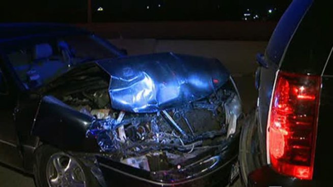A Grapevine police officer is recovering after his patrol car was hit from behind as he was stopped and assisting another driver along state Highway 114 early Friday.