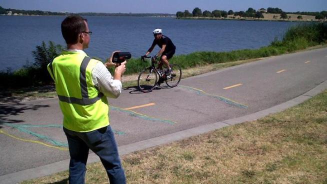 Dallas is clocking the speeds of bicyclists on city trails to see if a speed limit is needed.