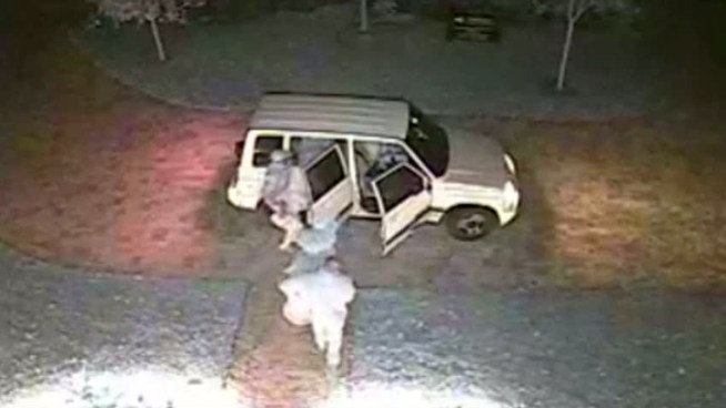 A surveillance camera at a Preston Hollow house captured the strange theft of expensive cast iron plant urns stolen right off the home's front porch.