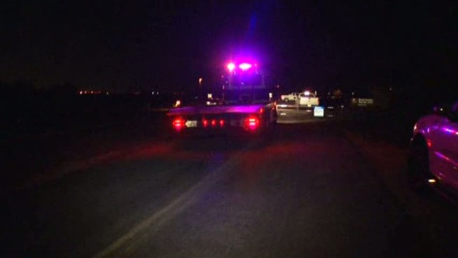 A car matching the description of a suspect vehicle involved in a fatal shooting at a North Richland Hills restaurant caught fire in unincorporated Tarrant County. A man was pulled from the car and airlifted to a hospital.