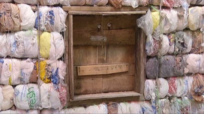 A North Texas inventor uses recycled materials like plastic bags, Styrofoam and wire to build bricks lighter than traditional cinder block to help countries, like earthquake-ravaged Haiti, rebuild.