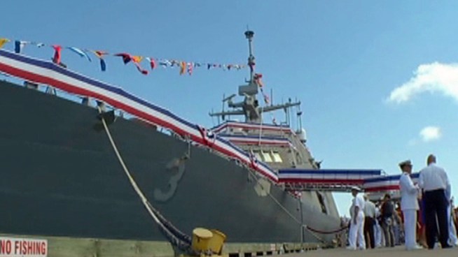 The U.S. Navy officially welcomed the USS Fort Worth, a littoral combat ship, into the surface fleet on Saturday.