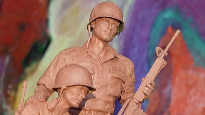 Arlington unveiled a sculpture showing how the future Vietnam War Memorial at Veteran's Park will look.
