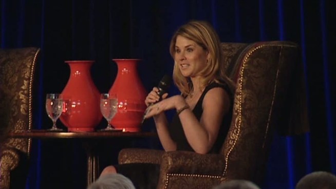 Jenna Bush Hager and Barbara Bush talk at Thursday's Nexus luncheon.