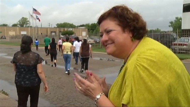 Employees at Texas Leather Trim in Fort Worth are taking off pounds by taking laps around the block at lunchtime.