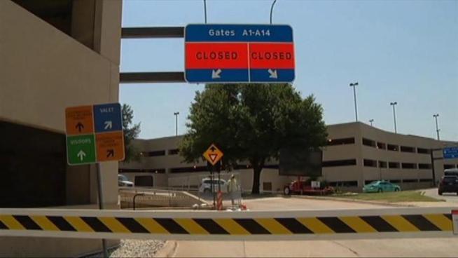 The airport closed off more than 1,600 parking spots for construction.