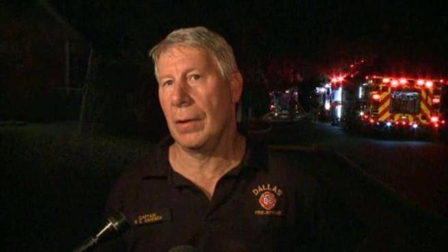 Capt. R.L. Sanders, arson investigator with the Dallas Fire Department and witness George Levels talk about the fire that injured four firefighters.