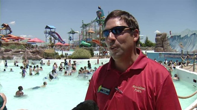 Hawaiian Falls in The Colony finds a unique way to cool off their wave pool in triple-digit heat.