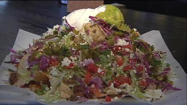 Homemade chips and original ingredients fill your cheesy craving at Yucatan Taco Stand.