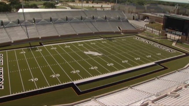 It took less than two years to complete the new $78-million dollar stadium at the University of North Texas.