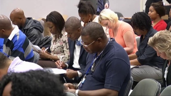 The new Omni Hotel in downtown Dallas held a job fair Friday.