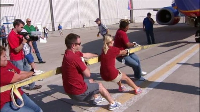 The winner of the last few plane pulls hasn't done so well on the football field.
