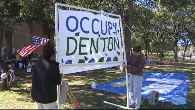 Occupy Wall Street has moved into another north Texas City, demonstrators have now occupied Denton, with a message of their own.