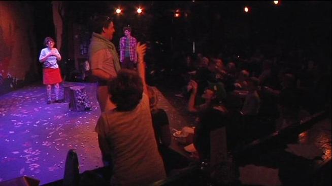 Audience members at Pocket Sandwich Theater in Dallas are encouraged to laugh, boo, and throw popcorn -- and they do.