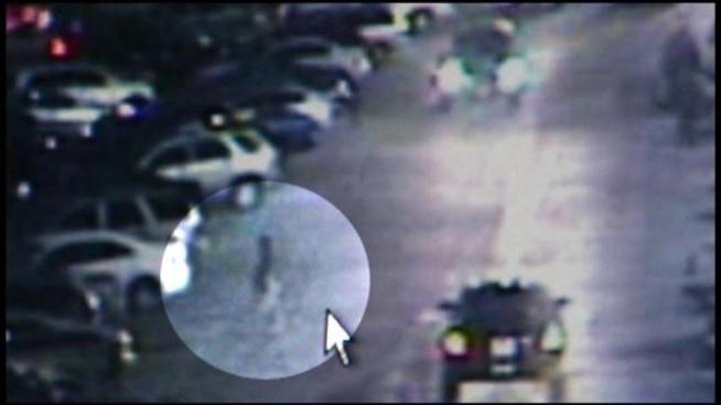 He followed the child, and then exposed himself, between two parked cars.