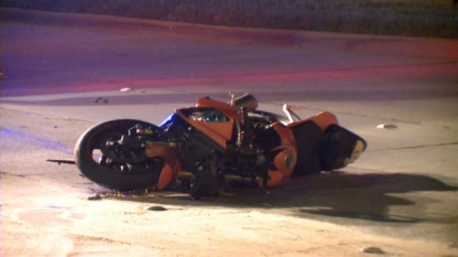 A motorcycle rider is hospitalized after leading police on a chase through two North Texas cities.