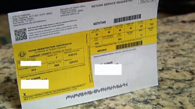 A North Texas man says he is concerned after he received a voter registration card for his mother -- two and a half years after her death.