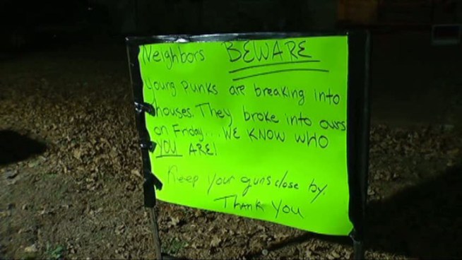 A Fort Worth burglary victim has put up signs on his home warning away thieves -- including a sign that tells neighbors about his recent break-in and reminds them to 
