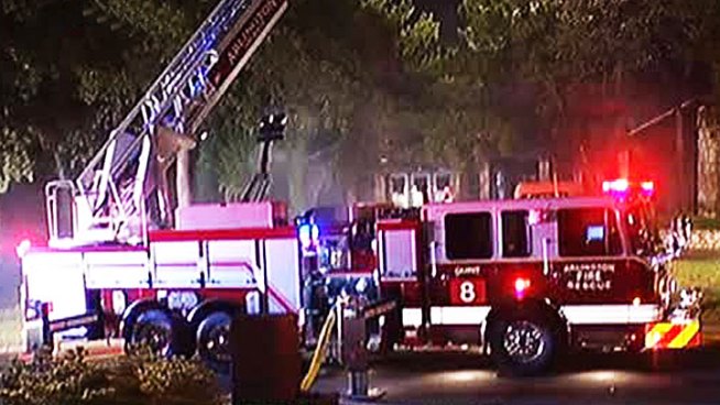 Firefighters spent hours working to put out a three-alarm fire in north Arlington Wednesday morning.