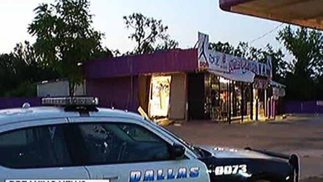 The owner of a shoe store in Dallas watched on a surveillance tape as a man drove a car into his store, then began stealing shoes.