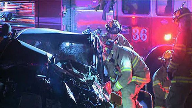 Dallas police say a loaded 18-wheeler fuel tanker was traveling westbound on Singleton Boulevard when a Nissan Sentra slammed into the rear of the tanker Thursday morning.