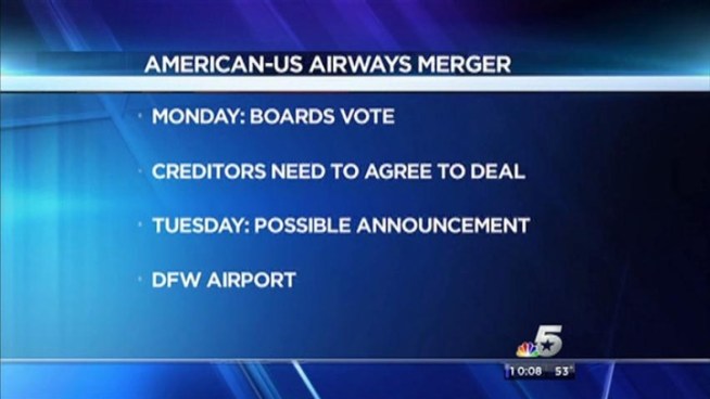 American Airlines and US Airways are nearing a deal. An announcement is expected next week.