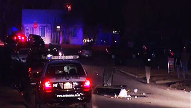Midlothian police are looking for a man who drove a stolen vehicle into four other cars, then ran on foot Thursday morning.