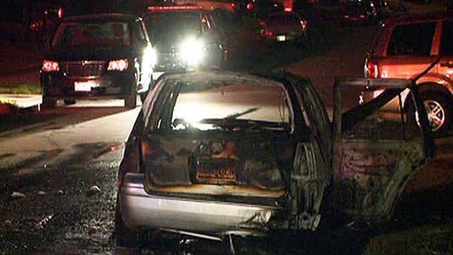 An Arlington man is in the hospital Friday morning after he set himself on fire in front of the home of his estranged wife.