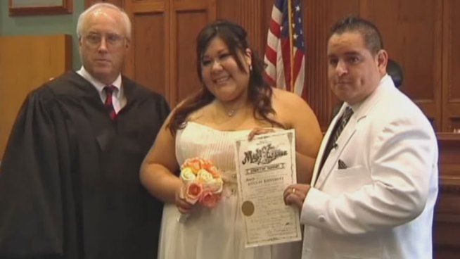 The day was full for justices of the peace across North Texas as brides and grooms lined up to exchange vows on 12-12-12.