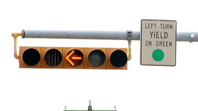 Arlington utilizes flashing, yellow left-turn signals to help with traffic.
