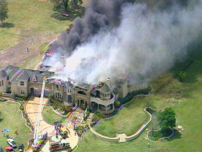 A massive house fire gutted a large home in Heath Thursday.