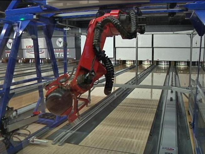 Watch as the Enhanced Automated Robotic Launcher (EARL, for short) takes on the best human bowler.