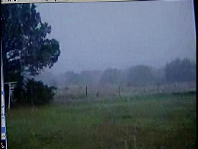 Lipan residents watched as hail fell in the community Monday afternoon