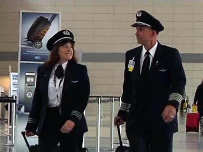 Two American Airlines pilots know what it's like to work in close quarters with a spouse.