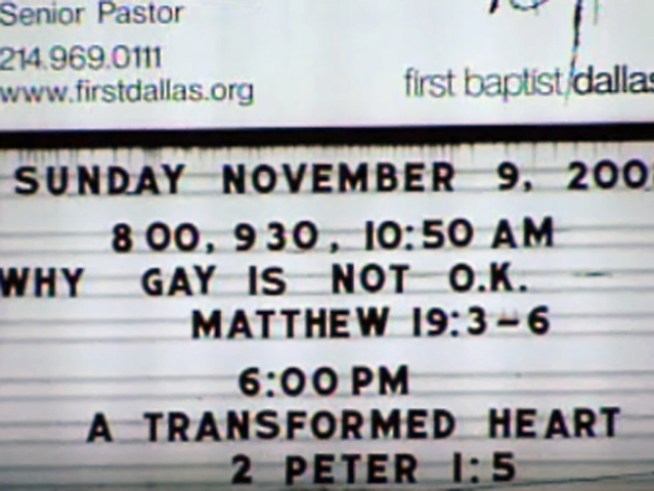 N. Texans to Picket Church Over "Why Gay is Not OK" Sign