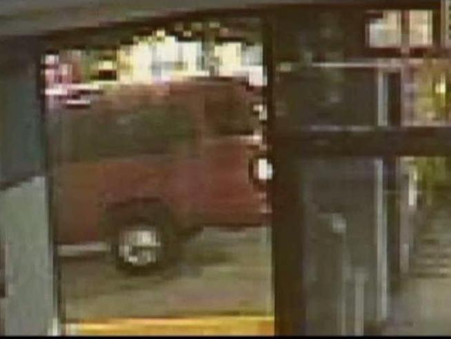 The thieves rammed the van into an ATM to break it open, police said.