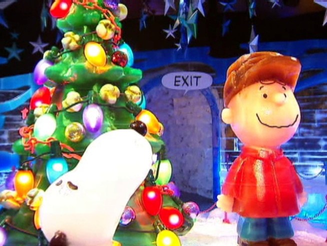 Take a peek at the new ICE! exhibit at the Gaylord Texan, featuring A Charlie Brown Christmas.